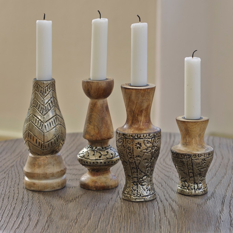 Katangi Handcrafts Hand Carved Ebony Candle Holders 28cm Maasai Head Katangi Handcrafts Hand Carved Ebony Candle Holders 28cm Maasai Head